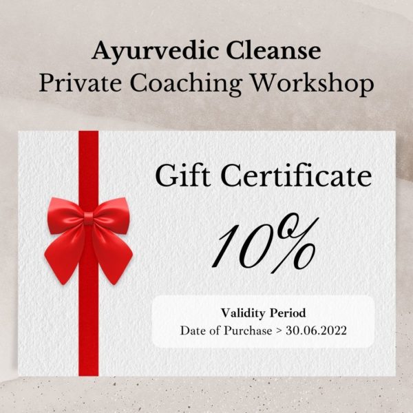 private ayurvedic coaching workshop gift certificate