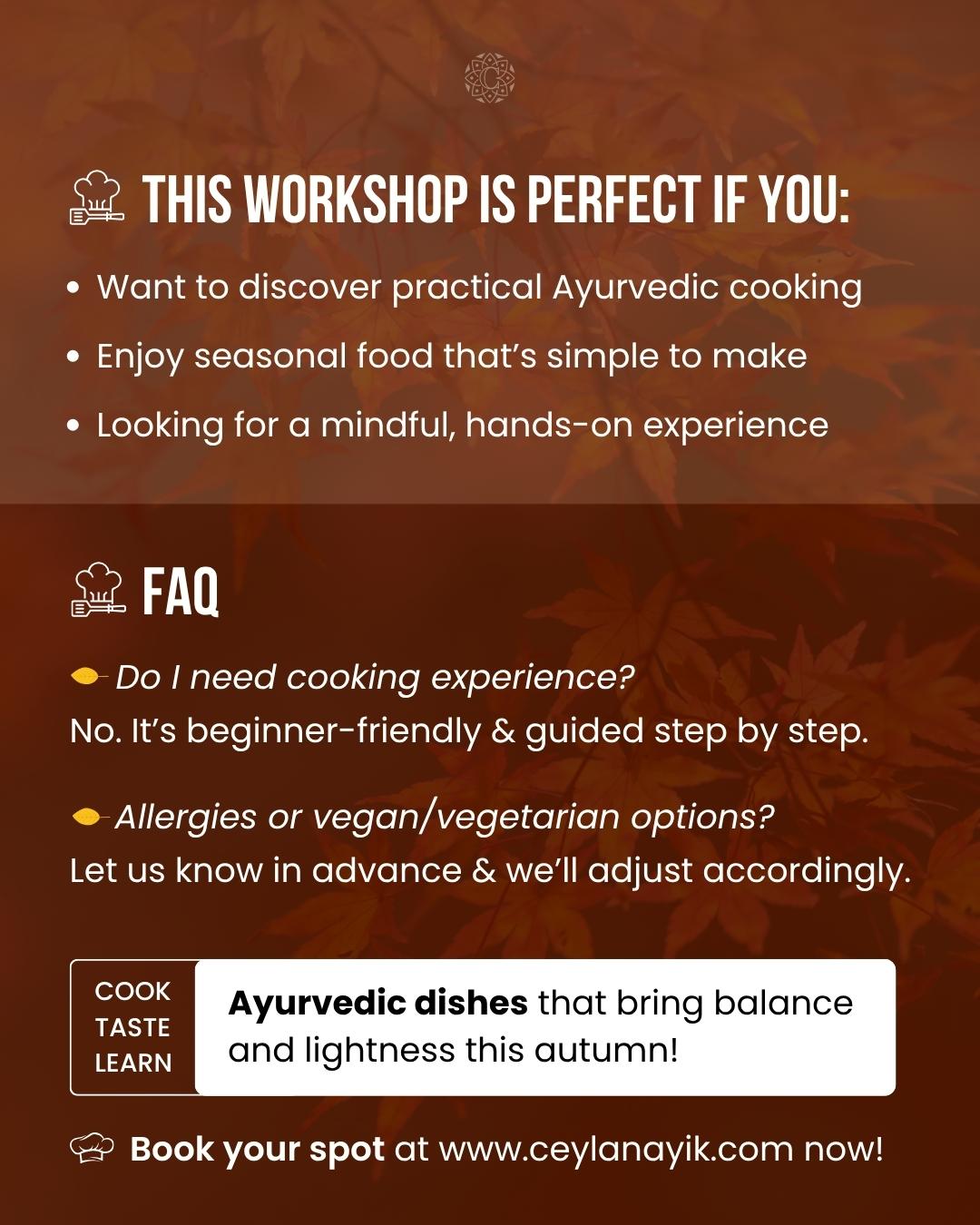ayruvedic flavours workshop nyon